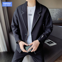 Letter suit mens spring and Autumn slim Korean version of the trend casual youth new suit loose ruffian handsome formal jacket
