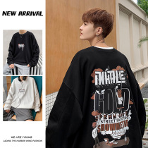 Hip-hop sweatshirt Mens trend ins spring and Autumn pullover hooded top clothing Hong Kong fashion trend Wild loose large size jacket