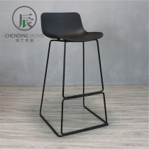 Nordic plastic bar chair front desk leisure reception Wrought iron high-legged bar stool custom soft bag backrest chair Simple bar chair
