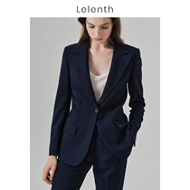 Lehlen Temperament High-end Hidden Cyan Suit Jacket Woman mid-length Career Commuter Positive Dress OL Interview Western suit suit