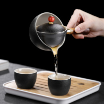 Bubble teapot single pot ceramic rotating filter small kung fu tea set home automatic creative automatic tea making artifact tea brewing tea