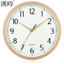 Han time wall clock living room fashion creative hanging watch silent sweep second clock digital simple modern quartz clock HW50