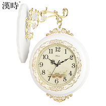 Han time double-sided wall clock European living room clock silent modern double-sided clock creative simple two-sided clock HDS02