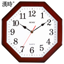 Han Dynasty retro octagonal clock Chinese home living room decoration clock silent simple creative wall wall clock HW52