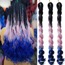  Wig female wavy dirty braid high temperature silk big braid braided hair jumbo braid sea body hair