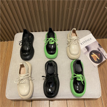 Small leather shoes womens 2021 summer British style muffin thick-soled joker single shoes height-increasing Japanese jk strap loafers