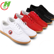 Cotton Tai Chi shoes women's leather soft beef tendon bottom martial arts shoes men's summer mesh breathable Tai Chi exercise sports shoes