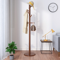Solid wood coat rack floor bedroom home simple clothes rack single pole vertical frame living room simple hanger