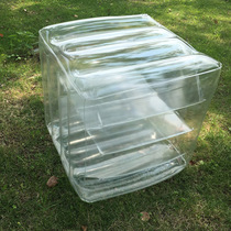 Net Red new inflatable transparent square stool photography props chair single seat soft and comfortable high-end quality