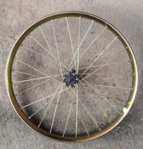 Vintage yellow 24 inch human tricycle wheel set single rim light wheel human tricycle bicycle rickshaw