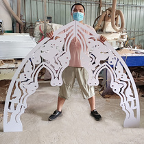 Solid wood lattice hollow-out PVC background corner flower decoration partition European-style ceiling aisle carved board customization