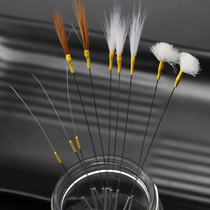  Reinforced silver needle Goose feather stick Chicken feather white crane hair stick Ear picking tool Sweeping ear digging ear spoon Ear scratching ear brush