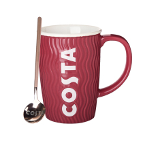 British COSTA ceramic mug cereal Cup breakfast cup red spoon combination office water Cup Cup
