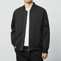 Memmike Mens Spring and Autumn 2022 New Black Stand-Up Jacket Jacket Mens Casual Pilot Baseball Suit