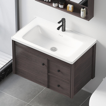 Rock plate washbasin cabinet combination household small apartment toilet balcony integrated ceramic pool pan wash basin