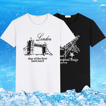 2021 new summer dress Tide mens short sleeve T-shirt cotton round neck printed slim body shirt summer half sleeve base shirt