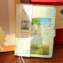 Do home retro oil painting style hand account book literary style color page illustration magnetic buckle book hardcover Monet diary couple notebook notebook