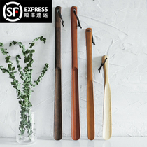 Shoehorn extra long solid wood shoes pull handle shoe-wearing aid Old woman pregnant woman shoe-lifting device Shoe-wearing does not bend over