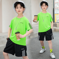 2022 New Boy Speed Jersey Sport Short Sleeve Boy Summer Clothing Season Suit Basketball Suit CUHK Child Tide Ice Silk