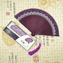 Original fan folding fan Chinese style retro bamboo handmade silk craft gift folding fan ancient style men and women dance fan