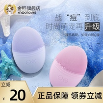 Golden rice face washing instrument electric cleansing instrument Female sonic pore cleaner Clear silicone brush artifact beauty face washing instrument
