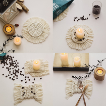 Flow Su Woven Cup Mat Photo Props Ins Wind Tabletop Creative Decoration Pendulum Ornament Photo Shoot Background Cloth