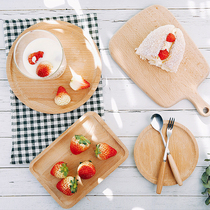 Food photo shooting props Baking props Japanese beech snack plate Fruit plate Breakfast solid wood tray