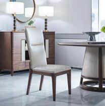 Bluebird furniture ebony wood new Chinese dining chair leather and solid wood combination restaurant modern light luxury