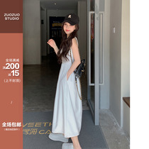 Sazo family small spring knit dress female sleeveless vest skirt temperament medium long A-word skirt