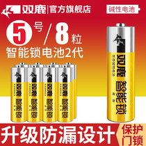 Shuanglu 5 8-Section 1 5v electronic lock special alkaline LR6 battery fingerprint lock code lock lock anti-theft door smart door lock childrens toy remote control No. 5 AA dry battery does not leak liquid