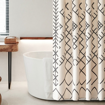 Bohemian shower curtain waterproof mildew proof cloth bathroom curtain set non-perforated toilet shower curtain partition