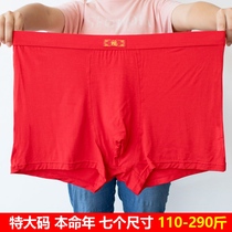 Cattle year special size underwear comfortable Modal cotton fat man Hongyun mens big red flat corner this year loose