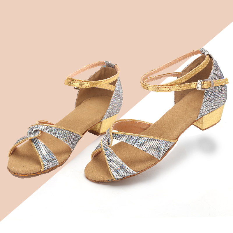 Girls Latin dance shoes children girls girls beginner adult dance shoes soft soles in high-heeled children practice shoes