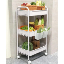 Ins simple nail cart bedroom cosmetics storage rack kitchen finishing rack living room rack pulley white