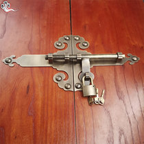 Pure copper latch Chinese antique wooden door Copper latch lock Old-fashioned door bolt latch Ancient courtyard lock retro