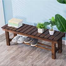 Home Foreign Minister Stool Balcony Solid Wood Long Bench Carbonated Embalming Wooden Stool Changing Shoes Stool Park Benches Bathrooms Benches Benches