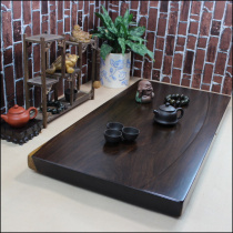 Ebony tea tray Rectangular simple whole solid wood logs Kung Fu tea household drainage tea table tea sea