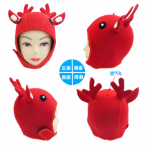 Elk cute cartoon personalized animal shape diving headgear hat 3mm men and women warm sunscreen
