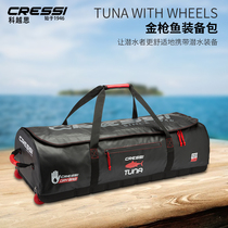 Italian Cressi TUNA BAG diving equipment waterproof luggage with roller long footbed bag large capacity