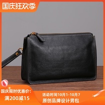 Jiucheng good product handbag men leather 2021 new leisure business cowhide mobile phone bag mens large capacity clutch bag