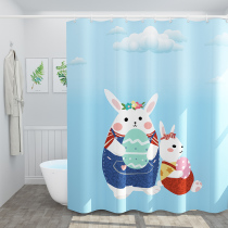 Cartoon American shower curtain cloth Bathroom shower curtain set free hole bathroom waterproof and mildew partition Bathroom curtain hanging curtain