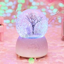 Cat Crystal Ball Music Box Music Box music box to send girls with snowflakes can shine children birthday couple Christmas gift