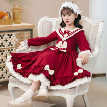 Girls dress autumn dress 2022 new autumn childrens wear Lolita skirt foreign atmosphere girl princess skirt spring and autumn