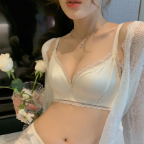 No-mark underwear female thin section Spring and summer display chest small gathering to collect auxiliary milk anti-sagging satin adjustment-type bra suit