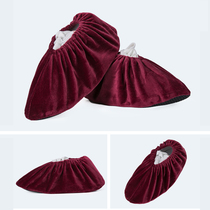 Flannel shoe cover household cloth can be repeatedly washed childrens foot cover indoor wear-resistant thick non-slip bottom machine room shoe cover students
