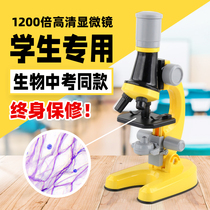 High definition microscope junior high school students Children Science Biology primary school professional 1200 times optical experiment equipment set