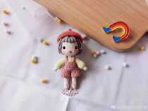 (115) little cute comeo girl illustration handmade wool tutorial doll crochet diagram