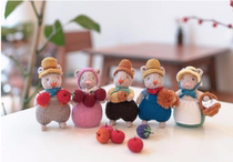 (497)Stick needle illustration Harvest Day five small handmade wool knitting DIY doll stick needle illustration