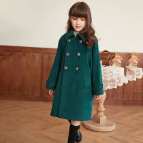 The girls fur coat 2021 new autumn and winter the big child thickened in the big clothes and the cotton foreign air is trendy