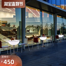 LED light leisure table and chair combination Creative bar round table KTV restaurant outdoor simple high-legged table and stool